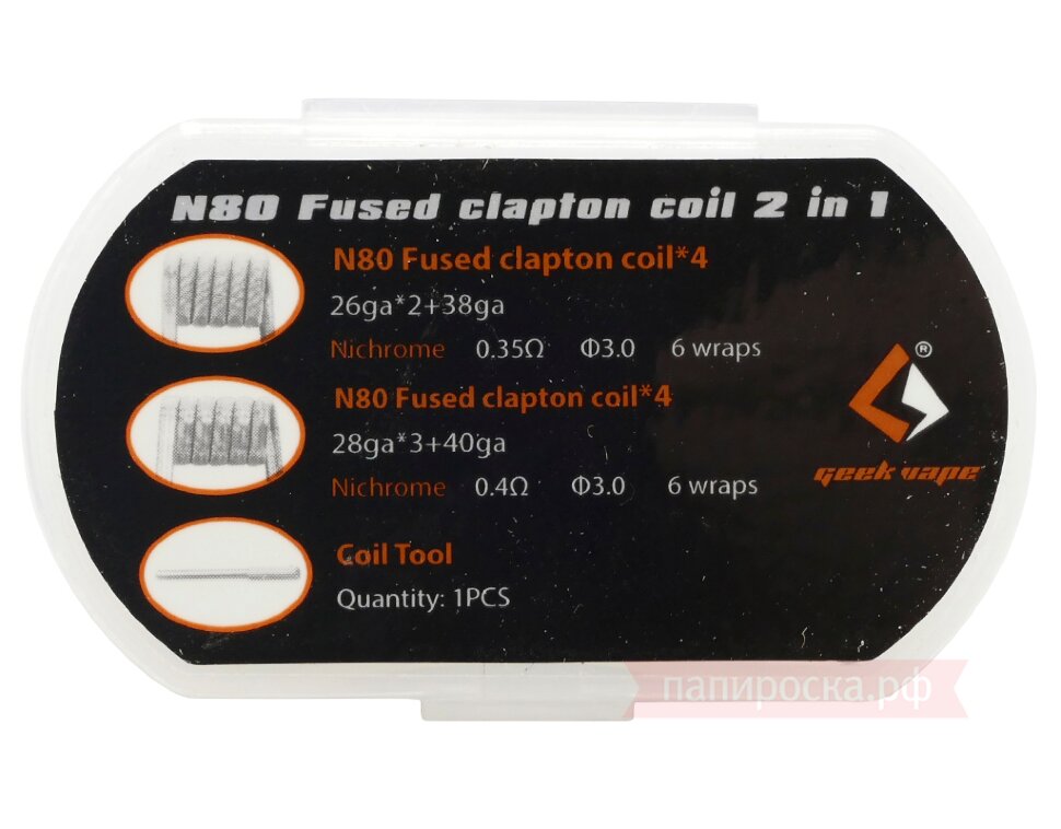 GeekVape N80 Fused Clapton Coil Kit 2 In 1 - (8 + ) GeekVape N80 Fused Clapton Coil Kit 2 In 1 - (8 + )